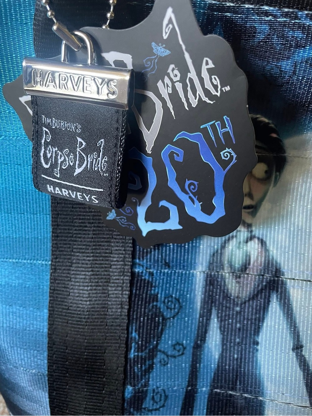 Harveys Tim Burton Corpse Bride Blue Graphic Tote Bag - Picture 2 of 7